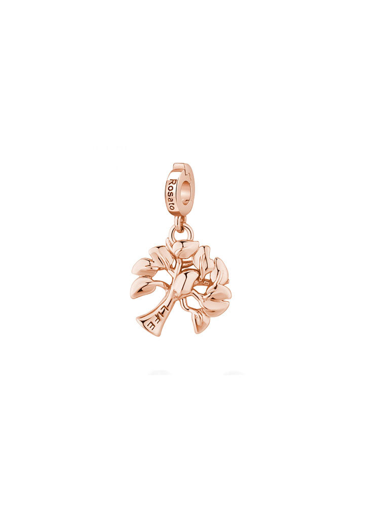 CHARM DONNA ALBERO DELLA VITA IN ARGENTO COLOR ORO ROSA ROSATO