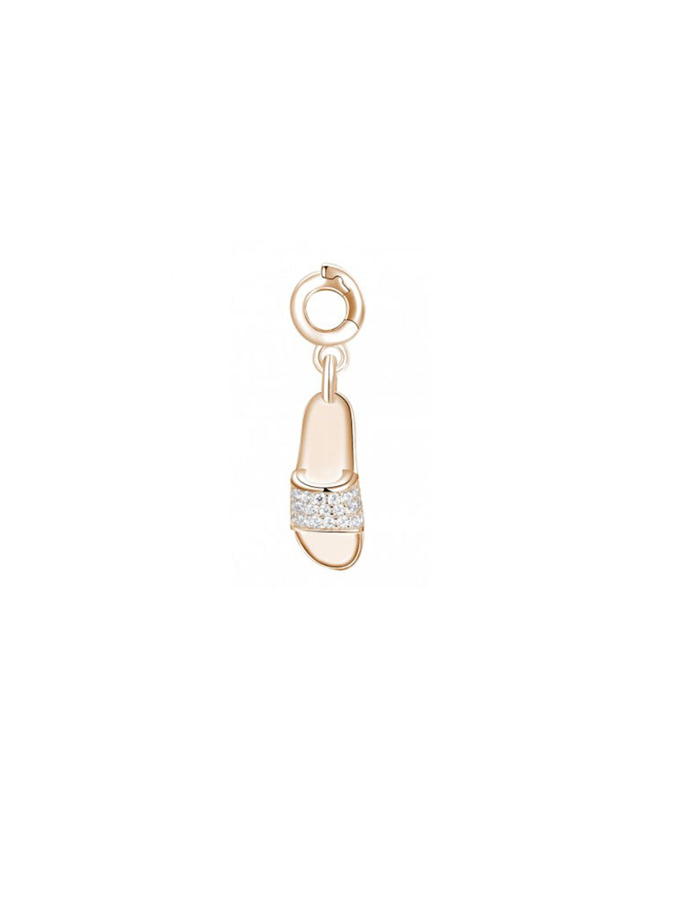 CHARM DONNA CIABATTA IN ARGENTO ROSATO E ZIRCONI ROSATO
