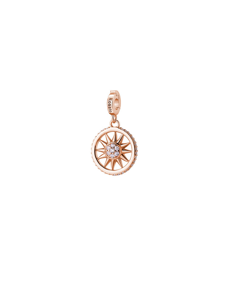 CHARM DONNA SOLE PENDENTE IN ARGENTO PLACCATO ORO ROSA ROSATO