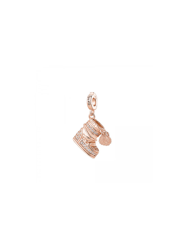 CHARM DONNA IN ARGENTO COLOR ORO ROSA A FORMA DI MOONBOOT ROSATO
