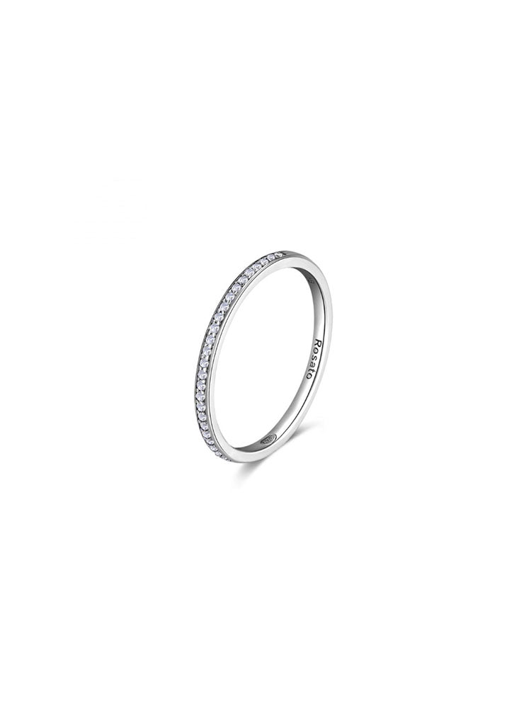 ANELLO DONNA ALLEGRA VERETTA IN ARGENTO CON ZIRCONI BIANCHI MIS 18 ROSATO