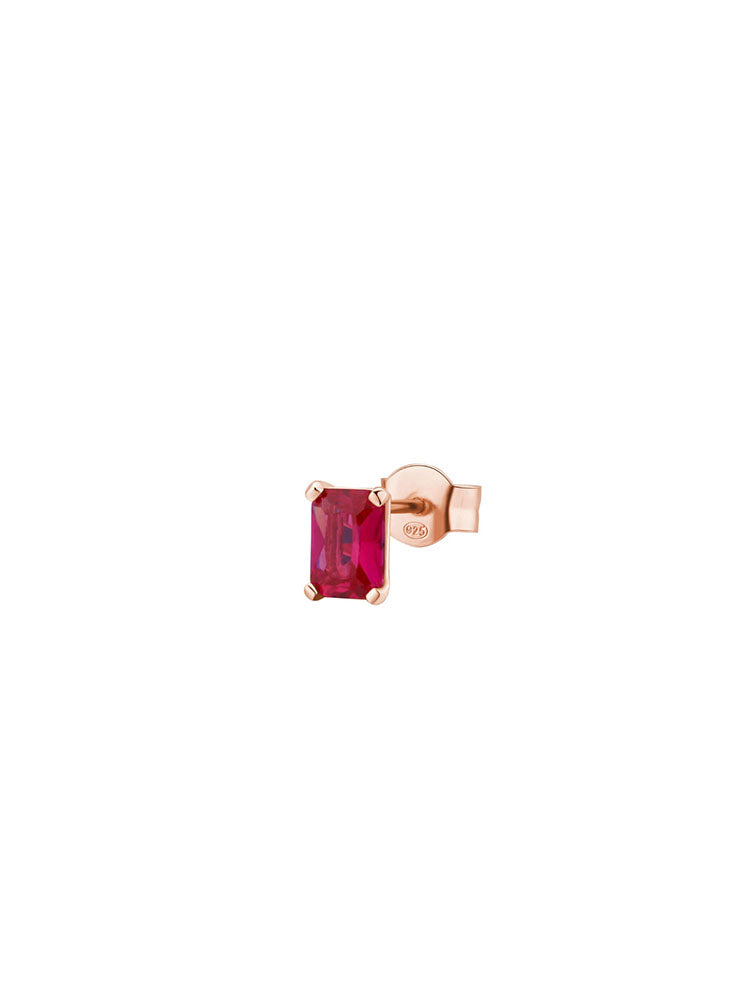MONO ORECCHINO DONNA ALLEGRA IN ARGENTO ROSATO E ZIRCONE COLOR RUBINO ROSATO