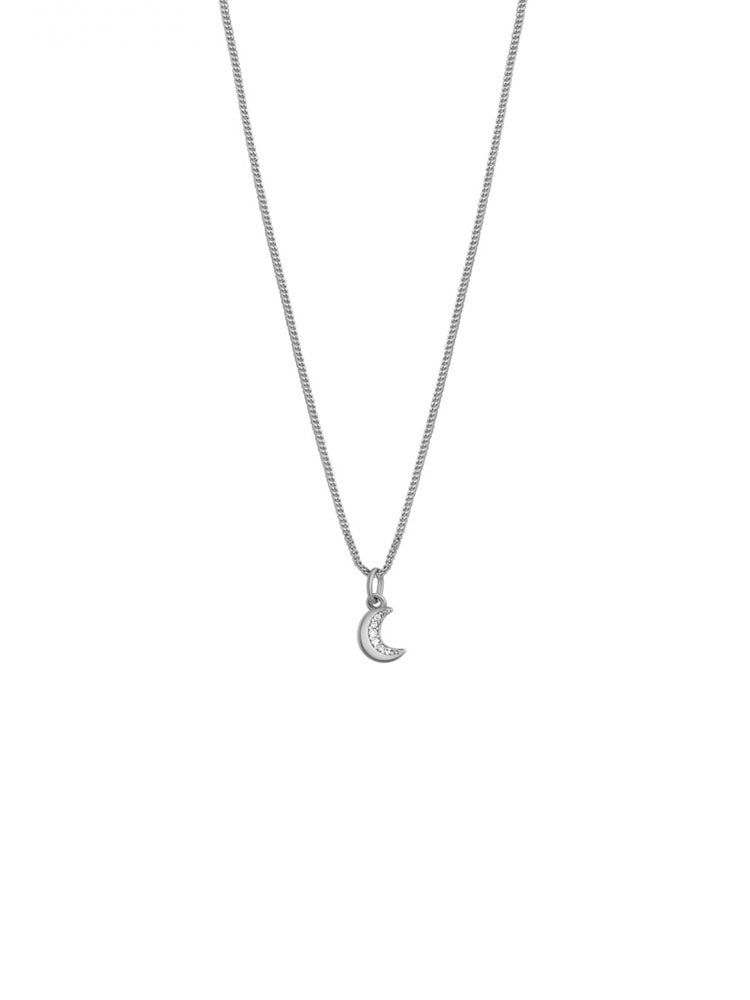 COLLANA DONNA ALLEGRA CON LUNA IN ARGENTO E ZIRCONI ROSATO