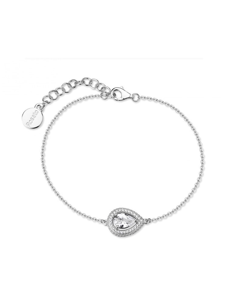 BRACCIALE DONNA ANNA IN ARGENTO CON ZIRCONE CENTRALE A GOCCIA ROSATO