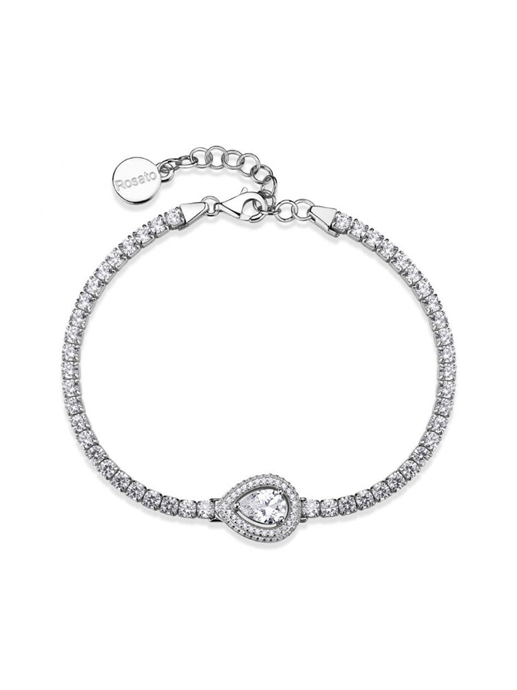 BRACCIALE DONNA ANNA TENNIS IN ARGENTO CON ZIRCONI BIANCHI ROSATO