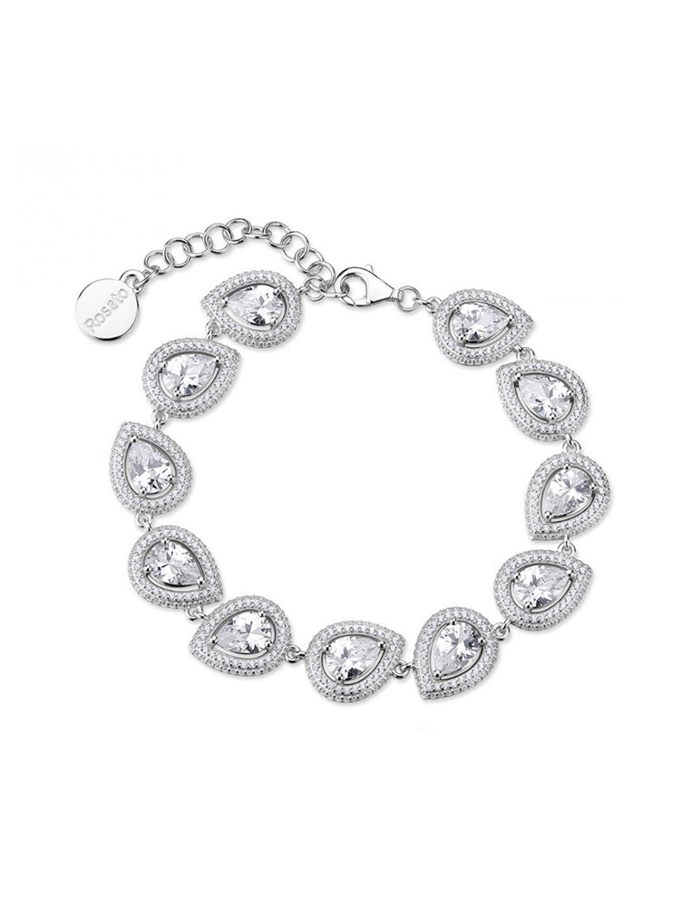 BRACCIALE DONNA ANNA TENNIS IN ARGENTO CON ZIRCONI A GOCCIA BIANCHI ROSATO