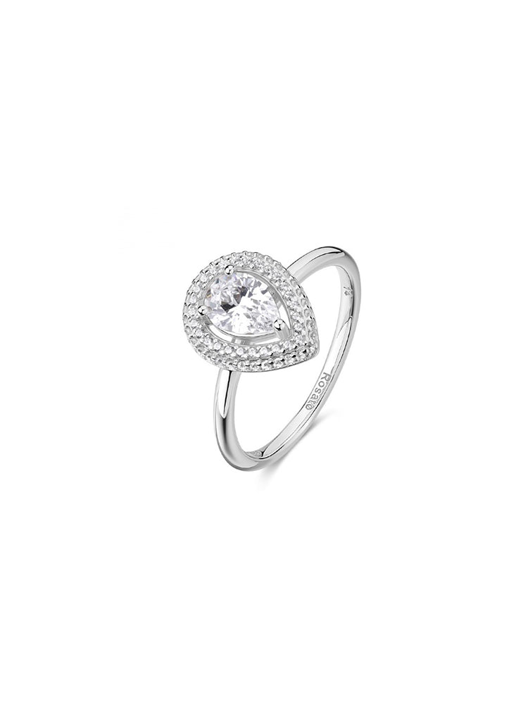 ANELLO DONNA ANNA IN ARGENTO CON ZIRCONE A GOCCIA CENTRALE ROSATO