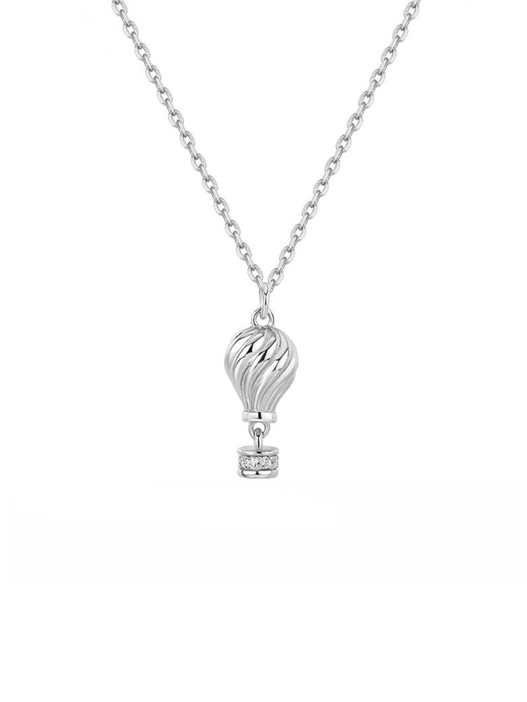 COLLANA DONNA PENDENTE IN ARGENTO SILVER CON CIONDOLO MONGOLFIERA ROSATO