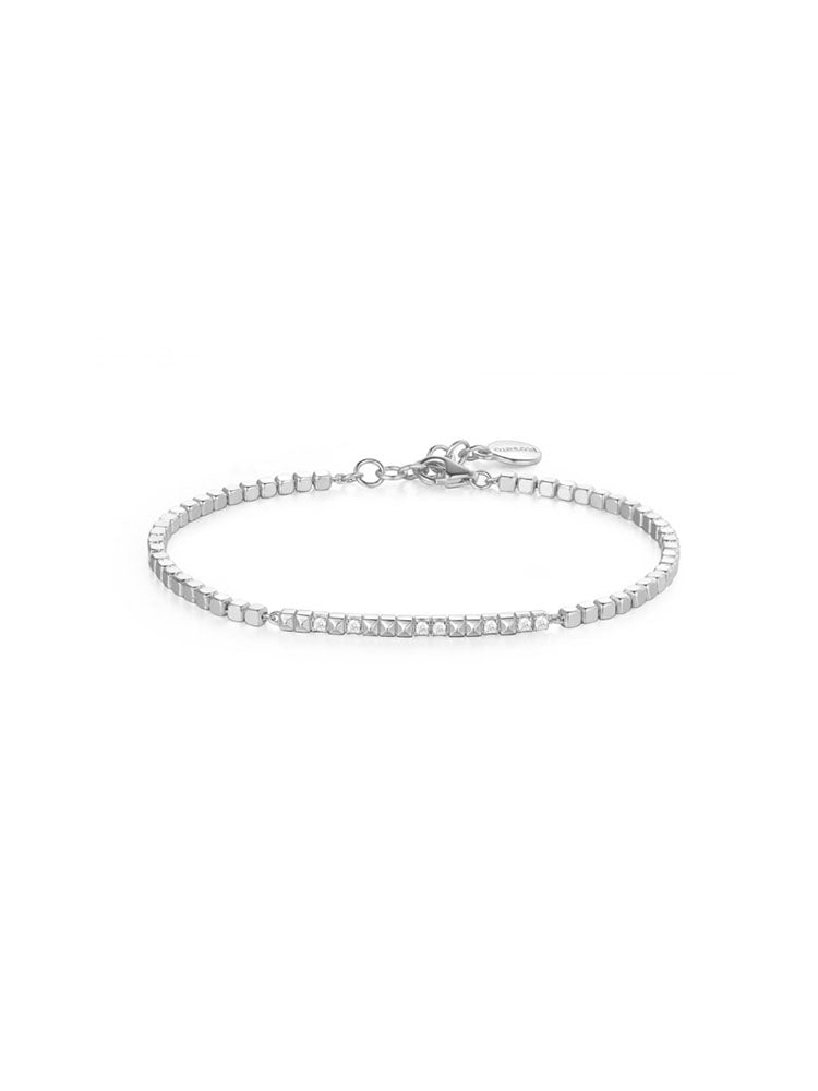 BRACCIALE DONNA CUBICA IN ARGENTO CON ZIRCONI BIANCHI ROSATO