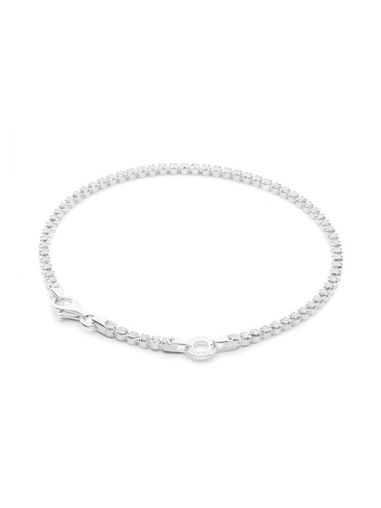 BRACCIALE DONNA STORIE TENNIS IN ARGENTO E ZIRCONI BIANCHI MIS 18 ROSATO