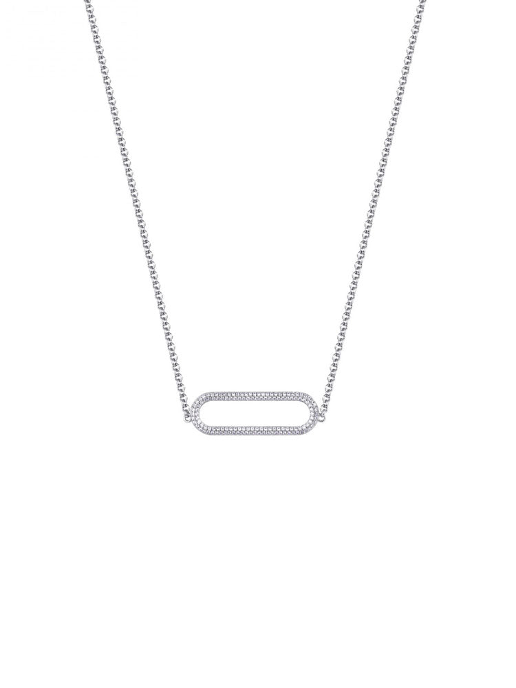 COLLANA DONNA BIANCA CON PENDENTE IN ARGENTO E ZIRCONIA BIANCHI ROSATO