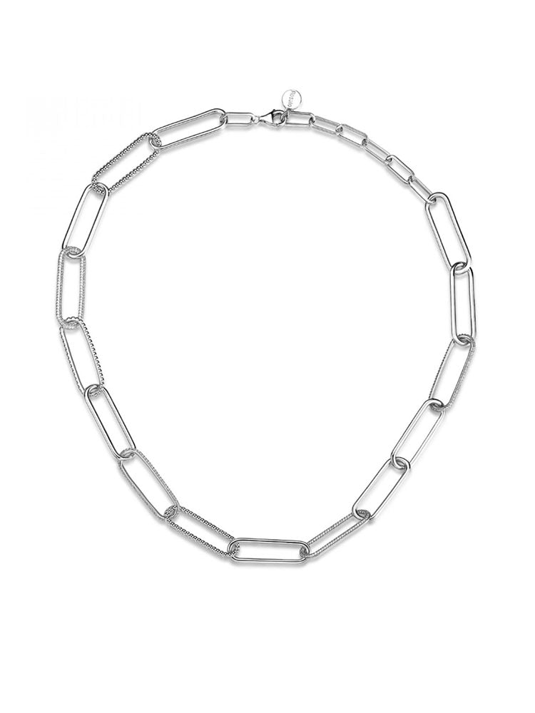 COLLANA DONNA BIANCA GIROCOLLO A CATENA IN ARGENTO ROSATO