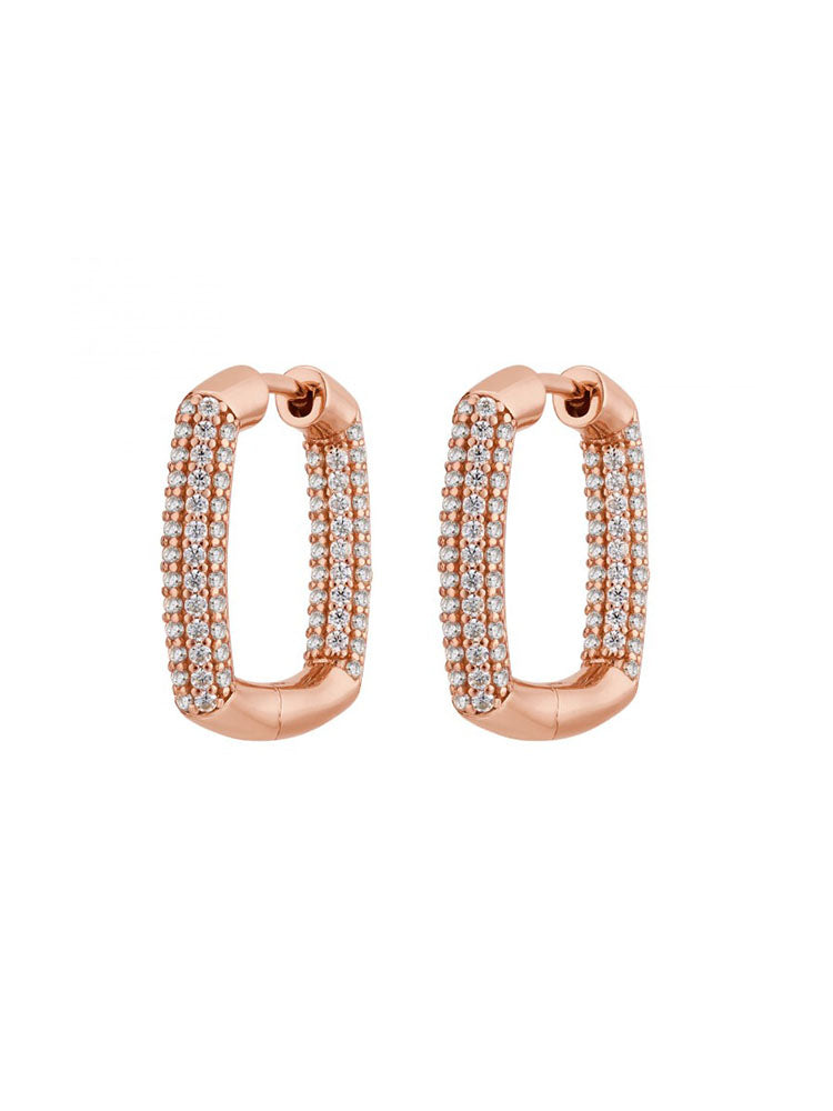 ORECCHINI DONNA A CERCHIO IN ARGENTO PLACCATO IN ORO ROSA ROSATO