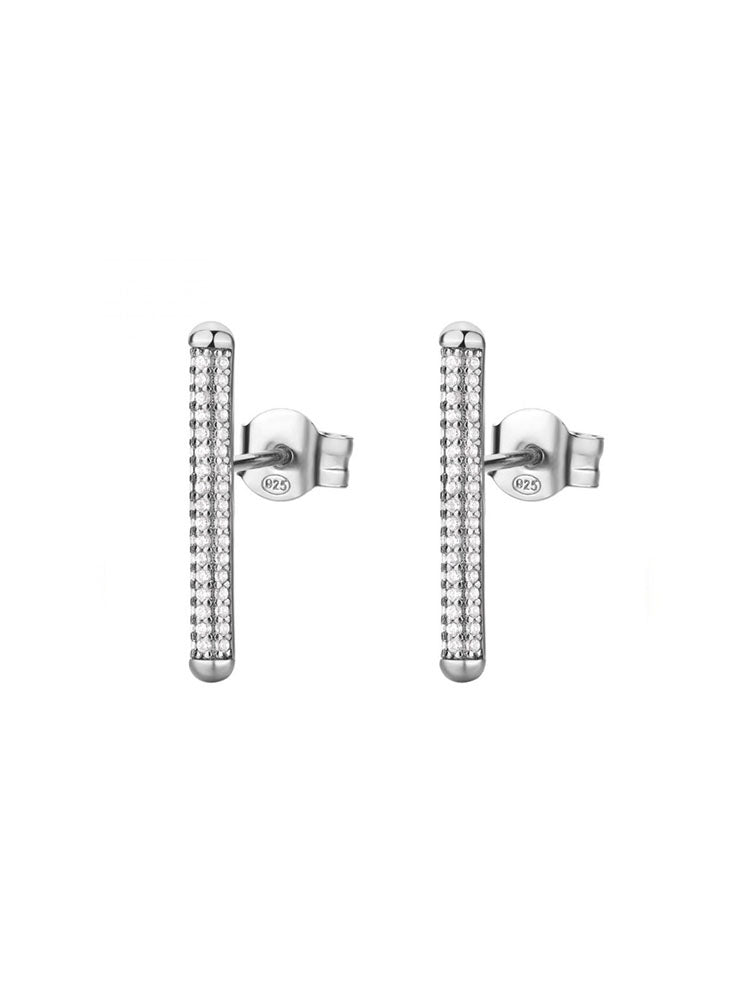 ORECCHINI DONNA PENDENTI IN ARGENTO SILVER CON ZIRCONI BIANCHI ROSATO