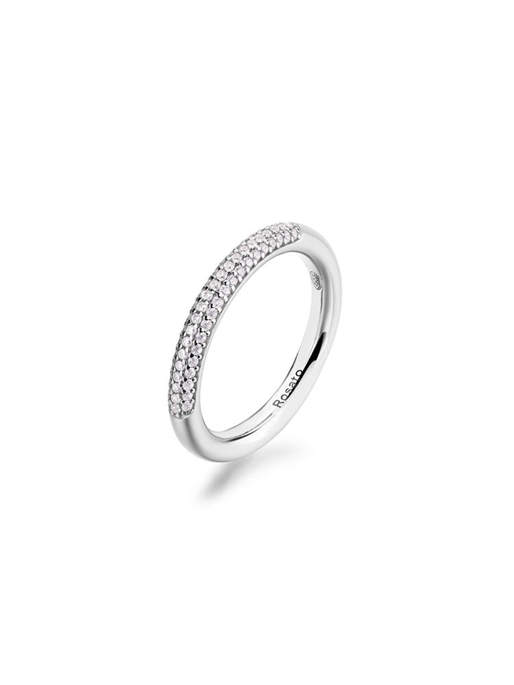 ANELLO DONNA FEDINA IN ARGENTO CON PAVE' BIANCHI MIS 16 ROSATO