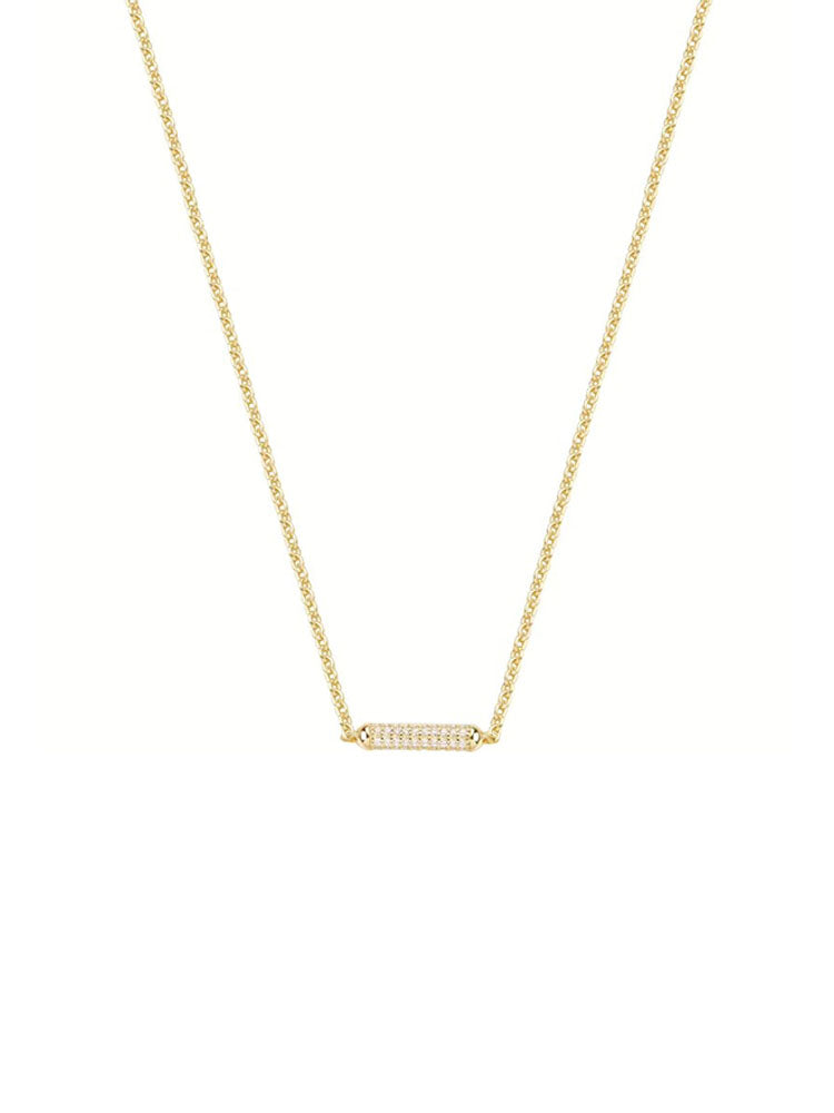 COLLANA DONNA IN ARGENTO CON FINITURA IN ORO E ZIRCONI BIANCHI ROSATO
