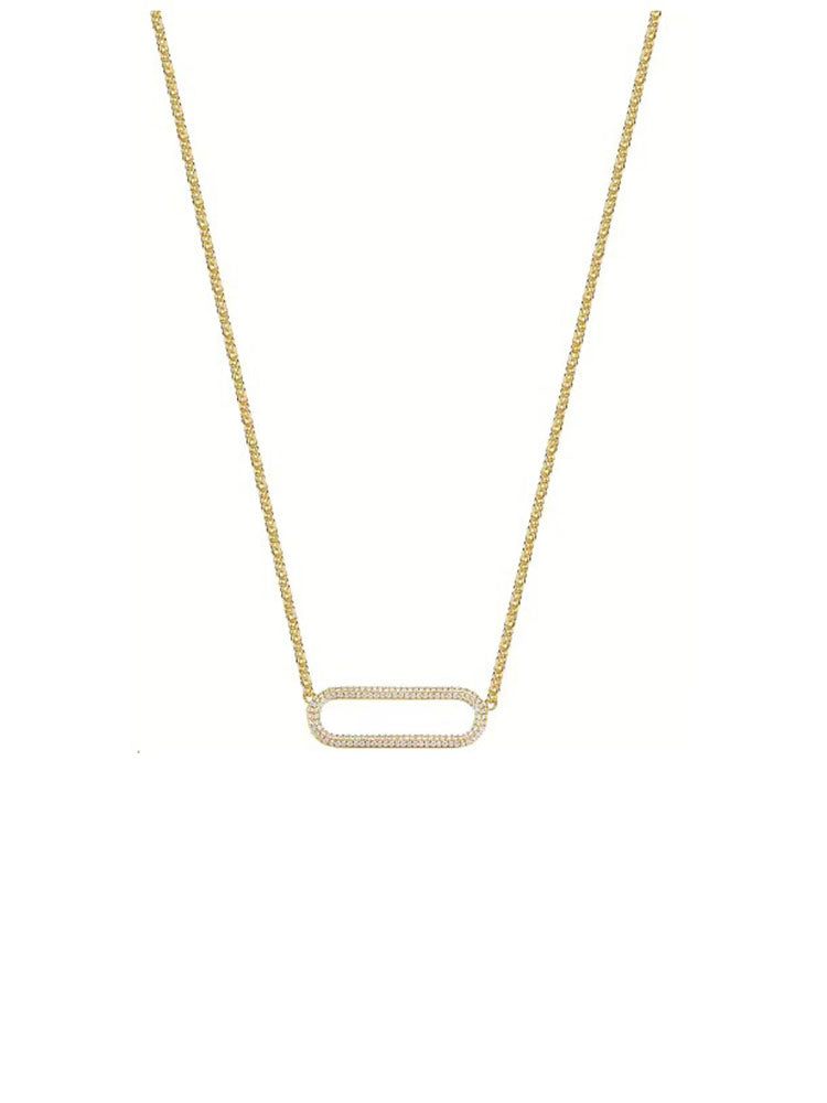 COLLANA DONNA BIANCA IN ARGENTO COLOR ORO GIALLO E ZIRCONI  ROSATO