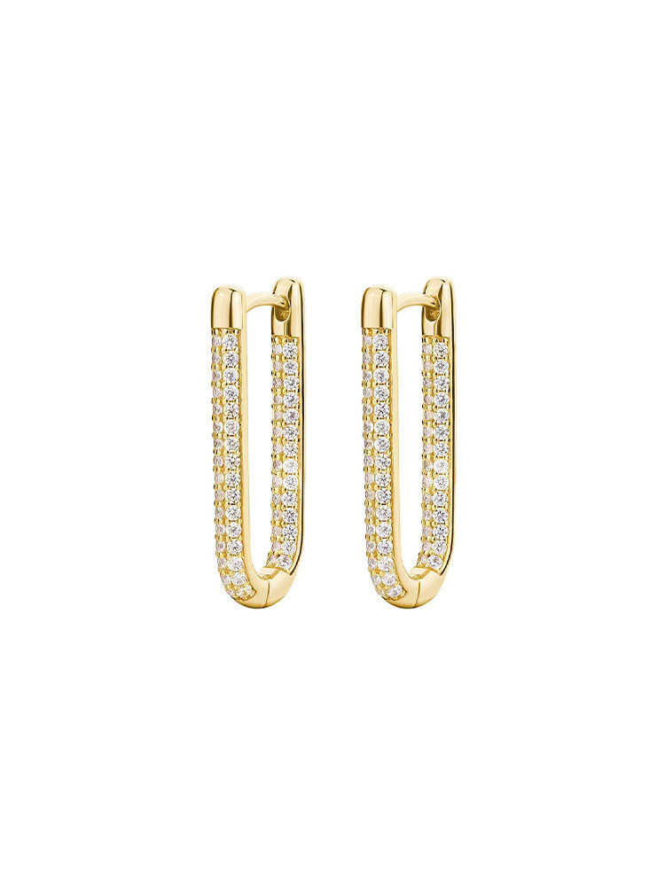 ORECCHINI DONNA PENDENTI IN ARGENTO PLACCATI ORO GIALLO CON ZIRCONI BIANCHI ROSATO