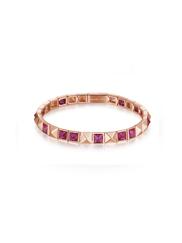 BRACCIALE DONNA CUBICA IN ARGENTO CON ZIRCONIA RUBINO ROSATO