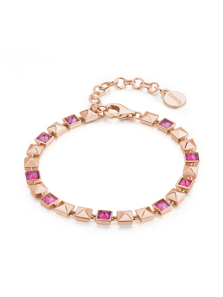 BRACCIALE DONNA CUBICA IN ARGENTO E ZIRCONIA RUBINO ROSATO
