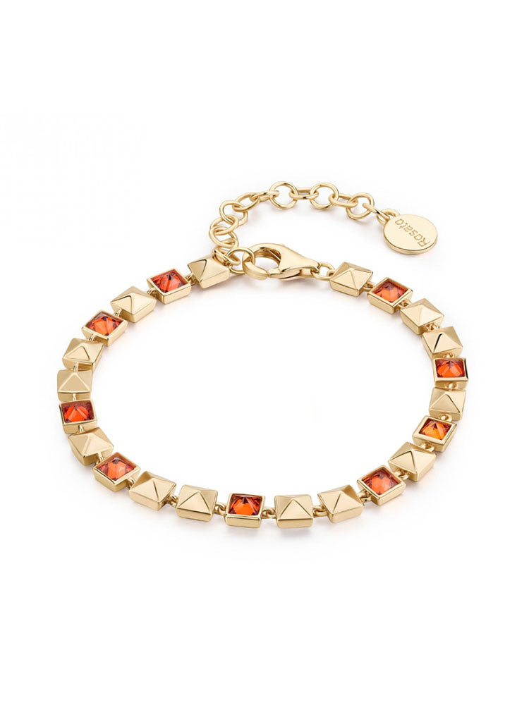 BRACCIALE DONNA CUBICA IN ARGENTO CON ZIRCONIA ARANCIONE ROSATO