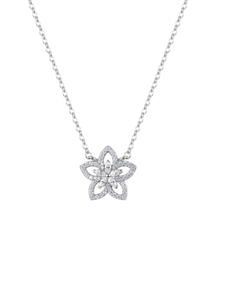 COLLANA DONNA GAIA CON FIORE PENDENTE ROSATO