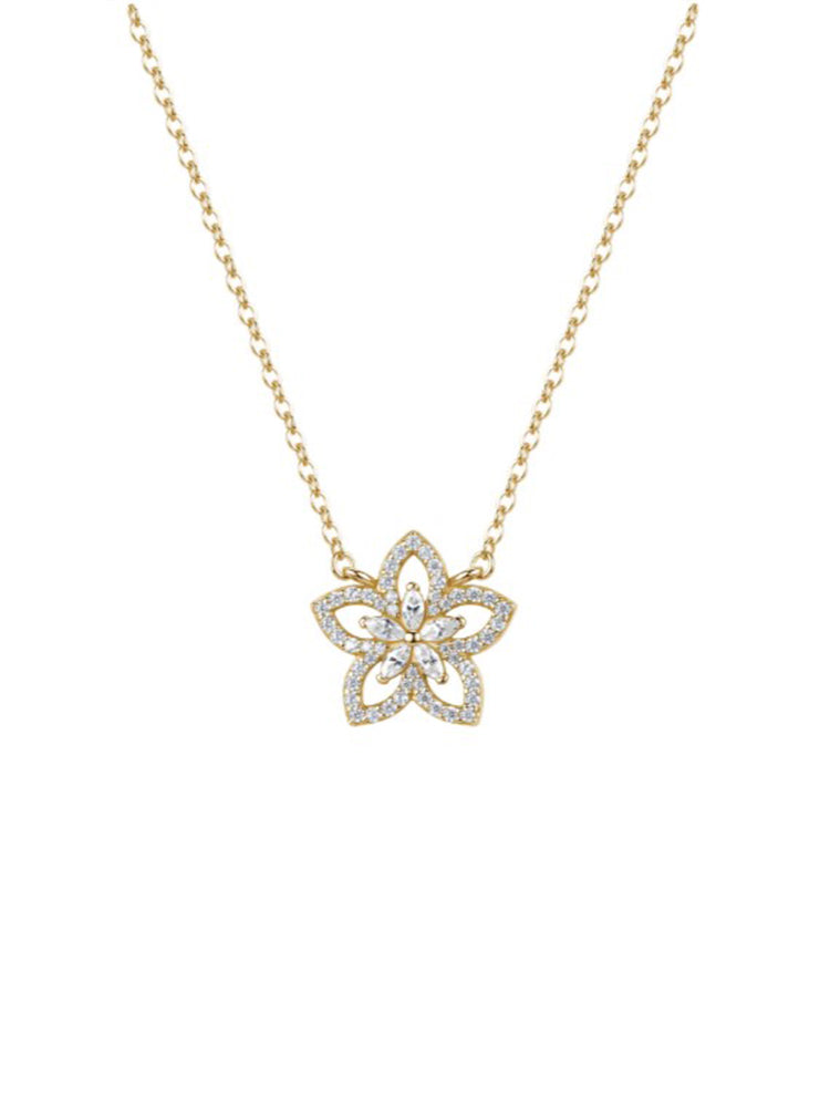 COLLANA DONNA GAIA COLOR ORO CON FIORE PENDENTE ROSATO