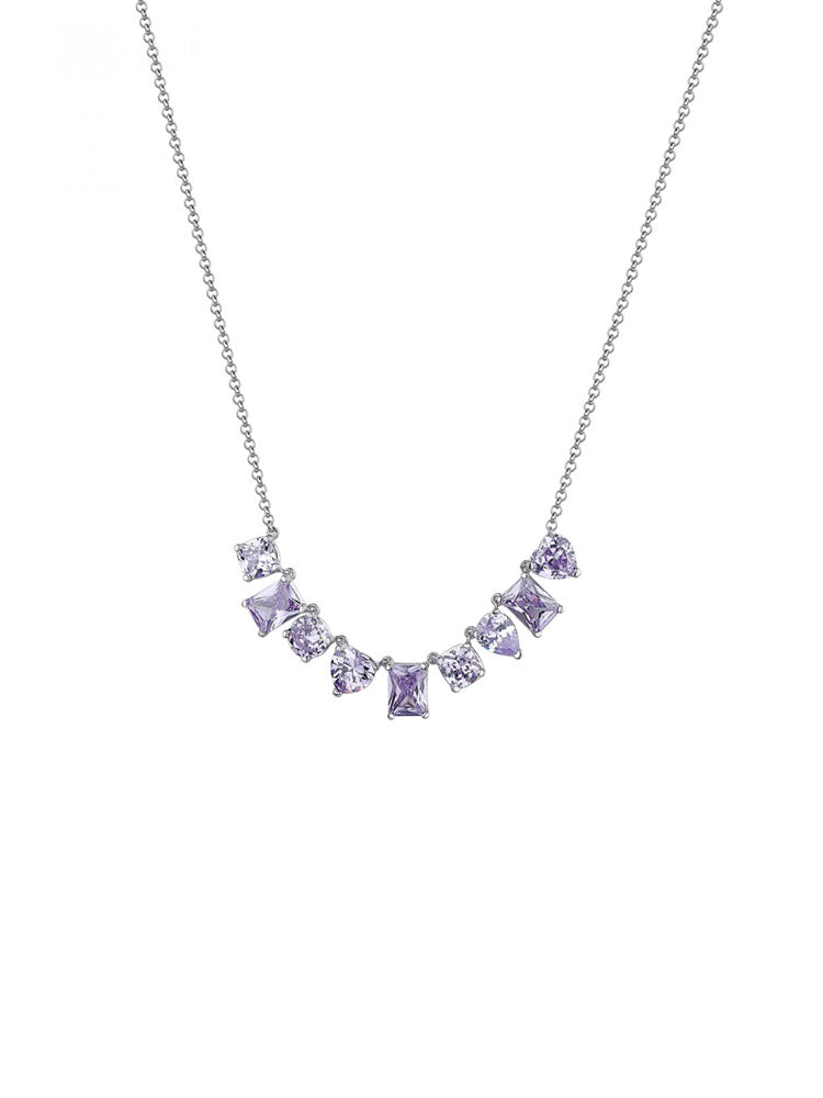 COLLANA DONNA GEMMA GIROCOLLO IN ARGENTO E ZIRCONIA LAVANDA ROSATO