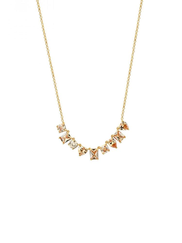 COLLANA DONNA GEMMA GIROCOLLO IN ARGENTO COLOR ORO E ZIRCONIA CHAMPAGNE ROSATO