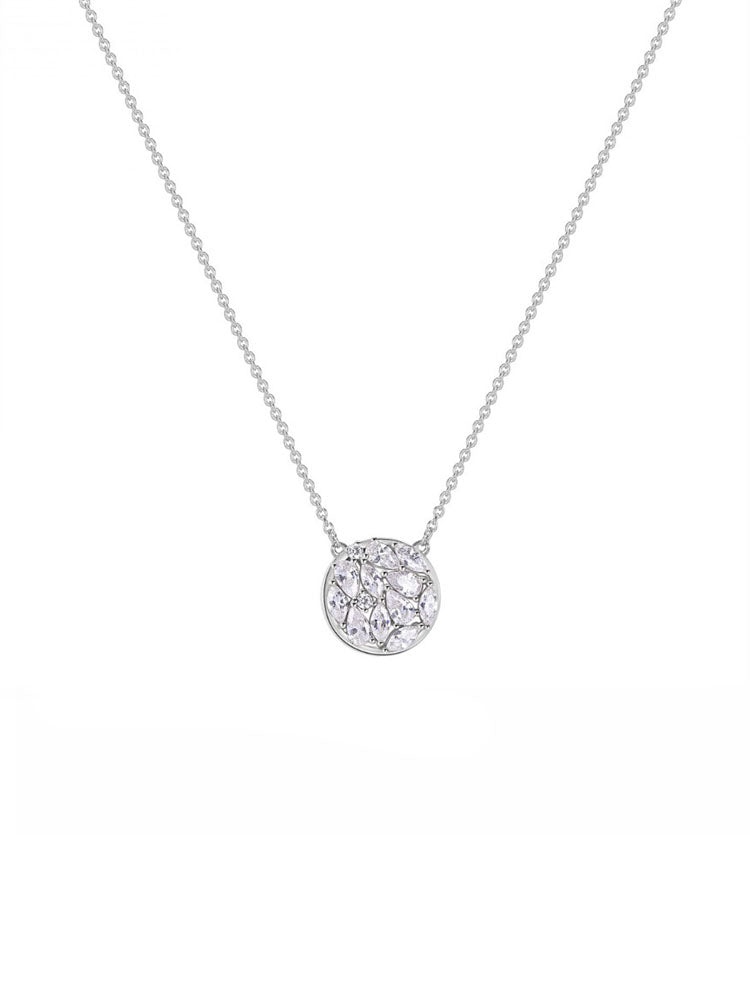 COLLANA DONNA PENDENTE IN ARGENTO SILVER CON ZIRCONI BIANCHI ROSATO