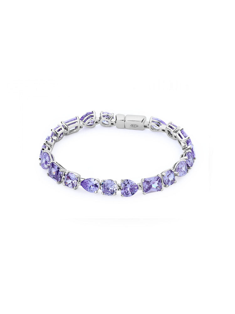 BRACCIALE DONNA GEMMA IN ARGENTO CON ZIRCONIA LAVANDA ROSATO