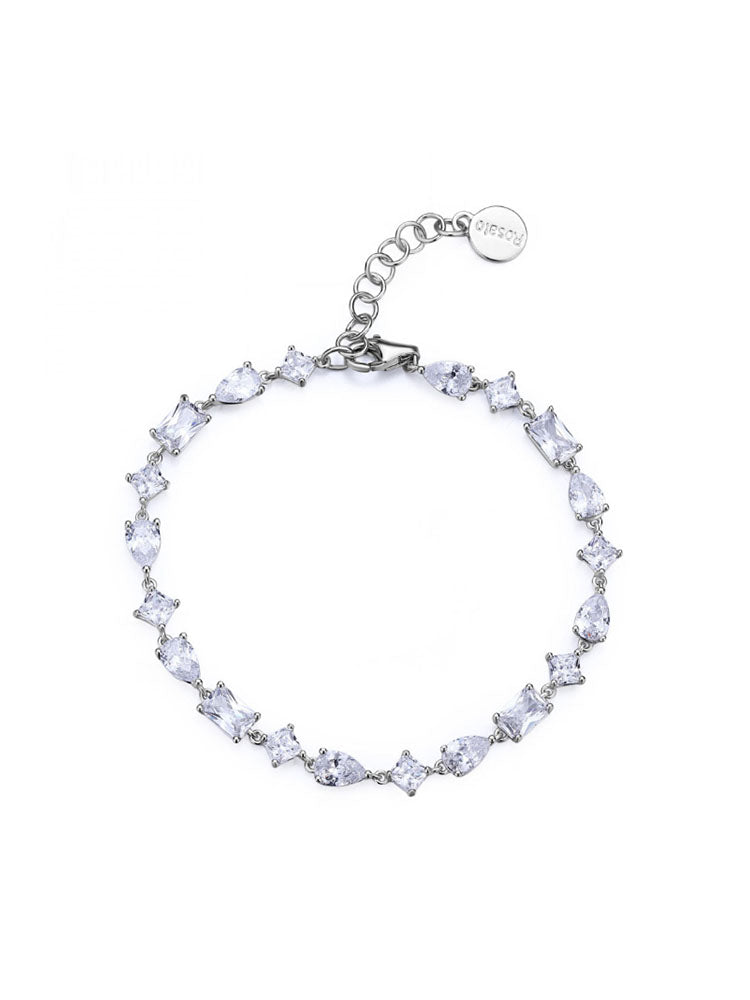 BRACCIALE DONNA GEMMA IN ARGENTO CON ZIRCONIA BIANCHI ROSATO