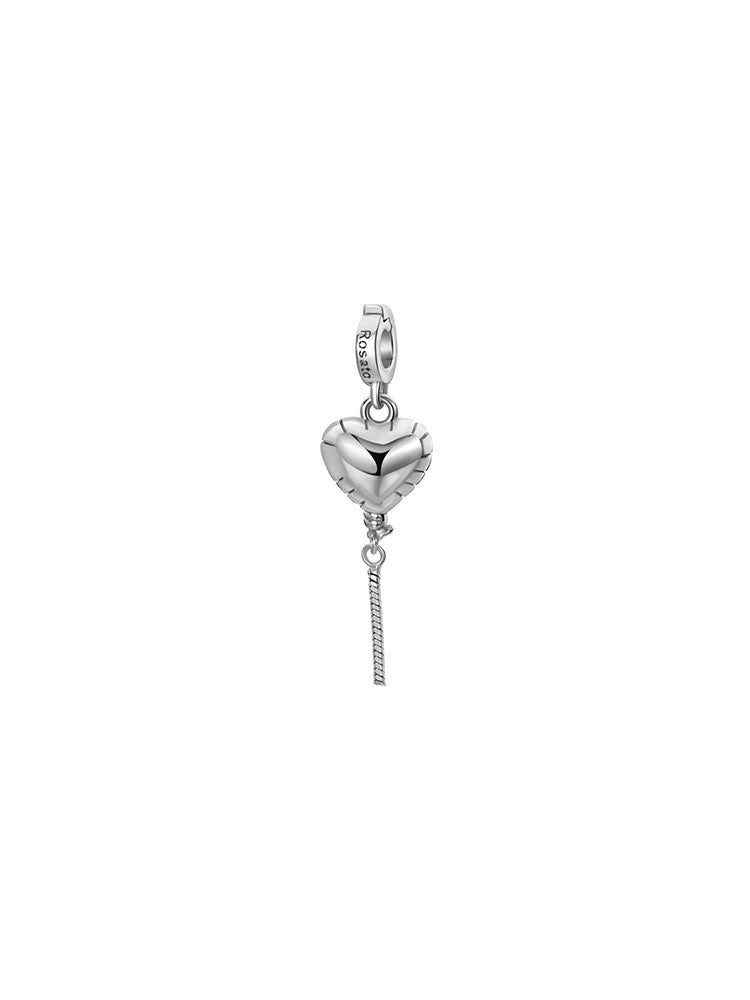 CHARM DONNA PALLONCINO IN ARGENTO CUORE AMORE SPENSIERATO ROSATO