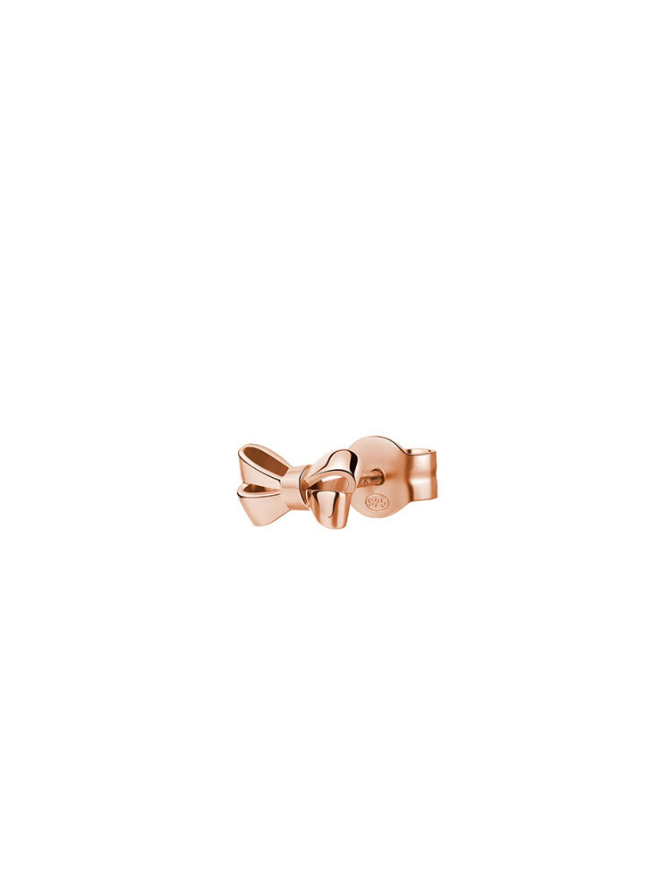 MONO ORECCHINO DONNA A LOBO CON FIOCCO IN ARGENTO COLOR ORO ROSA ROSATO