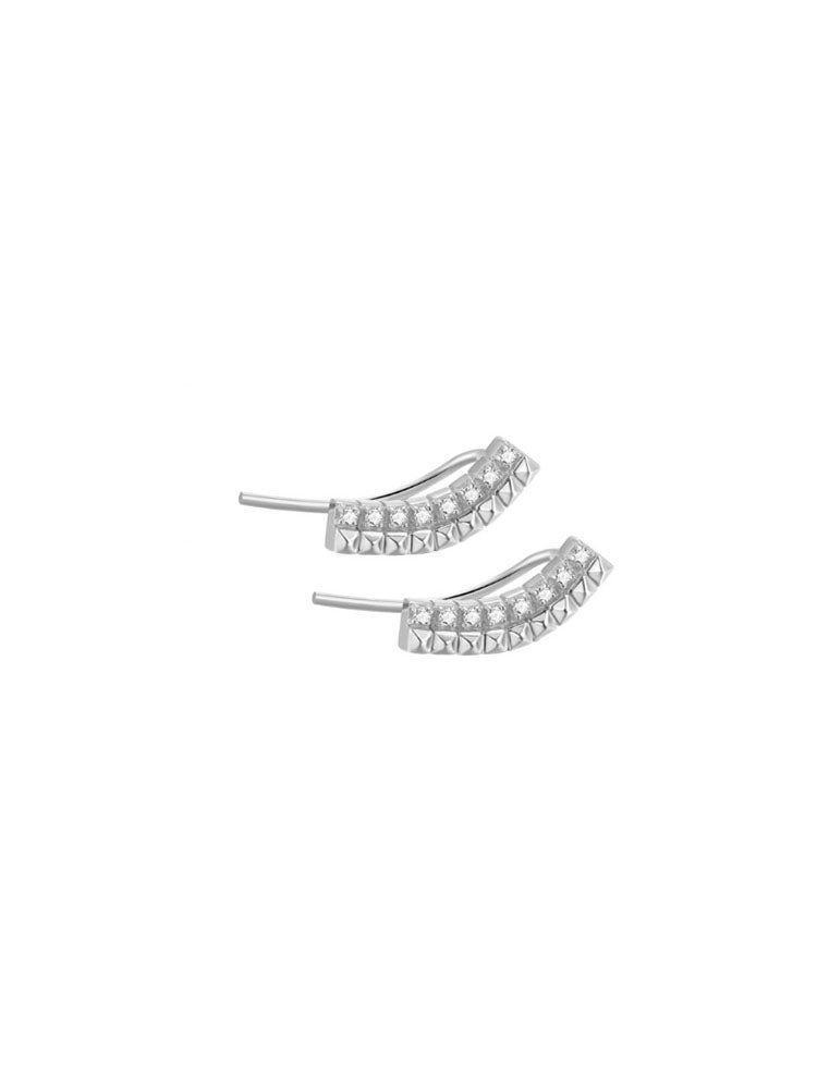ORECCHINI DONNA CUBICA IN ARGENTO CON ZIRCONIA BIANCHI ROSATO