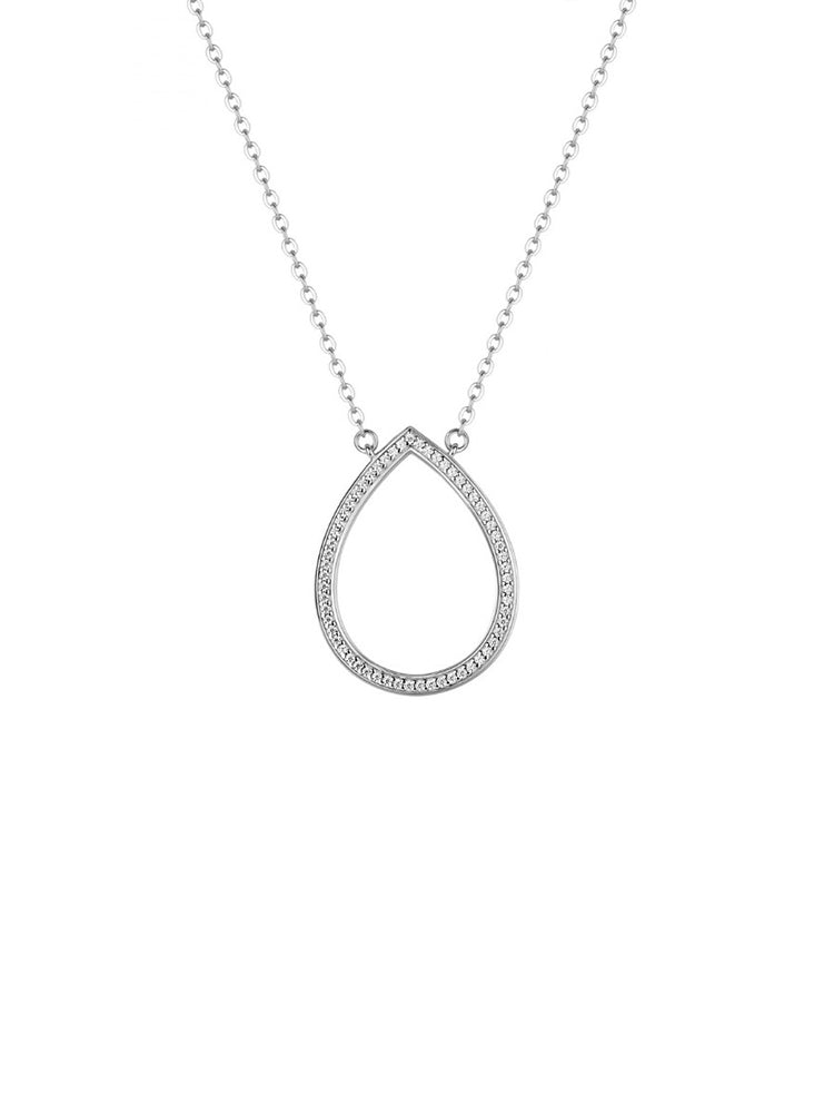 COLLANA DONNA SOFIA IN ARGENTO CON PENDENTE A GOCCIA ROSATO