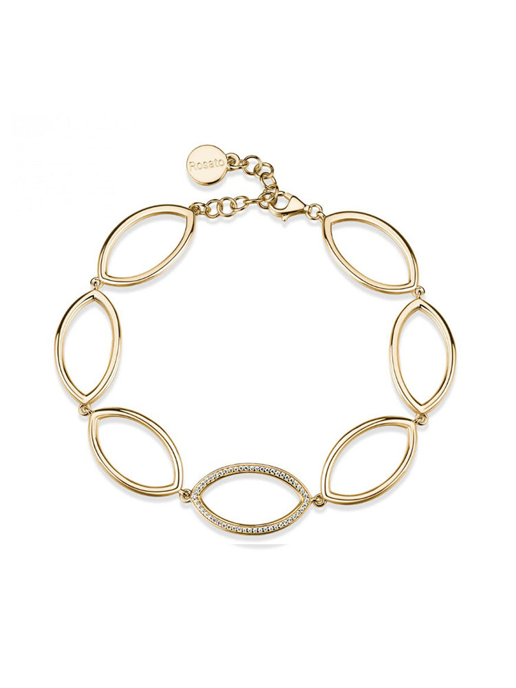 BRACCIALE DONNA SOFIA IN ARGENTO DORATO A FANTASIA ROSATO