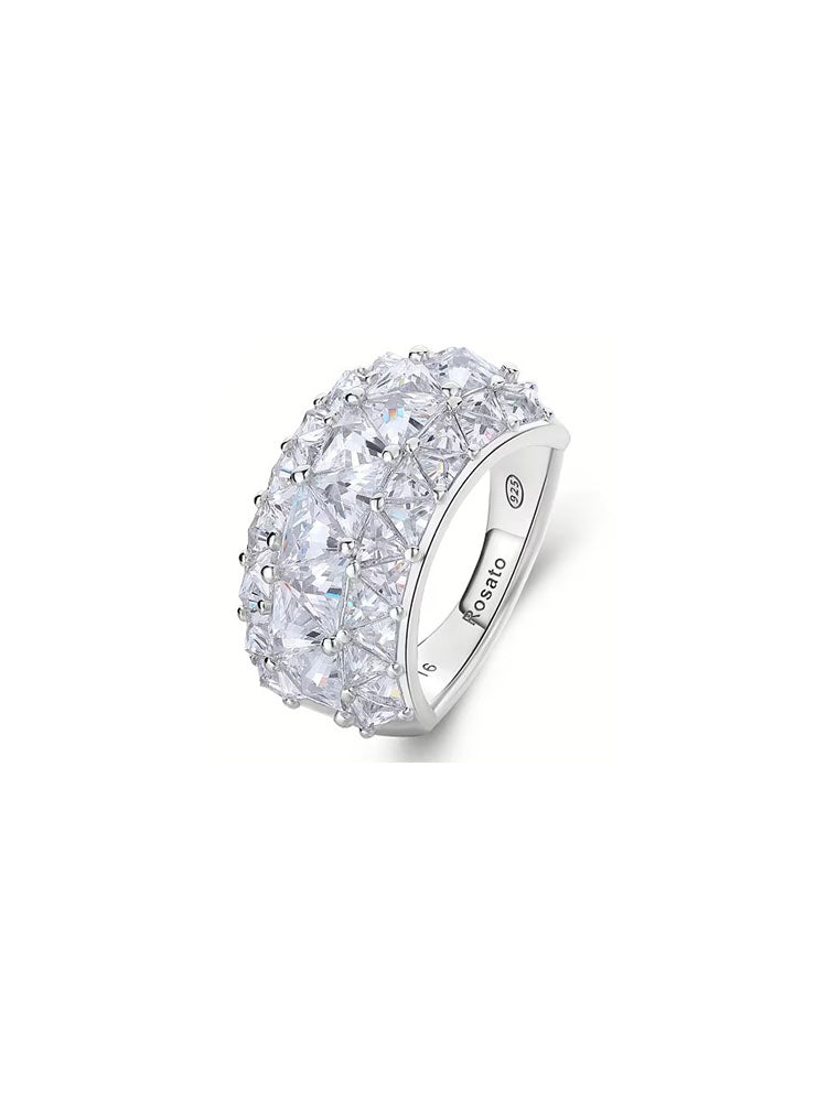 ANELLO DONNA IN ARGENTO CON ZIRCONI MISURA 16 VITTORIA ROSATO