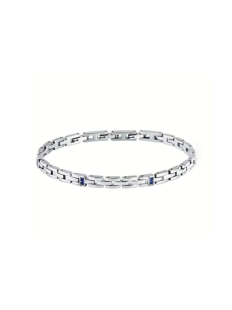 BRACCIALE UOMO IN ACCIAIO CON CRISTALLI BLU COLLEZIONE MOTOWN MORELLATO