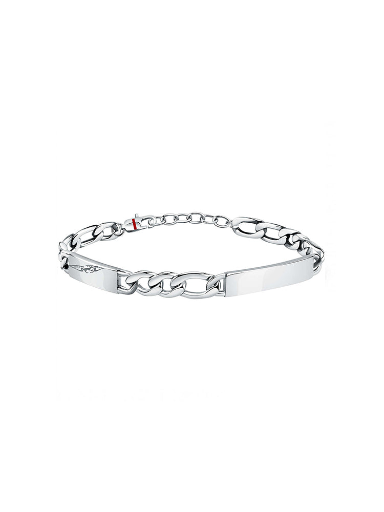 BRACCIALE UOMO ENERGY, CATENA IN ACCIAIO COLORE SILVER CON PLACCHETTA 22 CM SECTOR