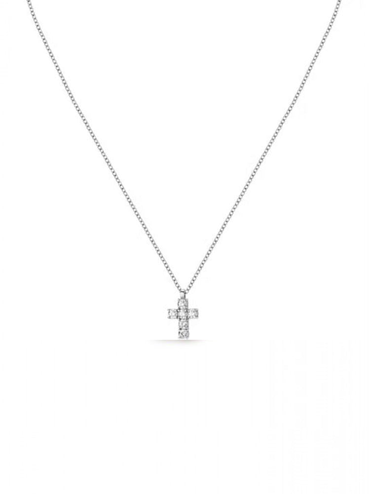 COLLANA DONNA TESORI IN ARGENTO CROCE PICCOLA CON ZIRCONI MORELLATO