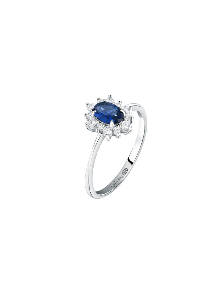 ANELLO DONNA DUCHESSA IN ARGENTO CON PIETRA CENTRALE BLU MIS 16 MORELLATO