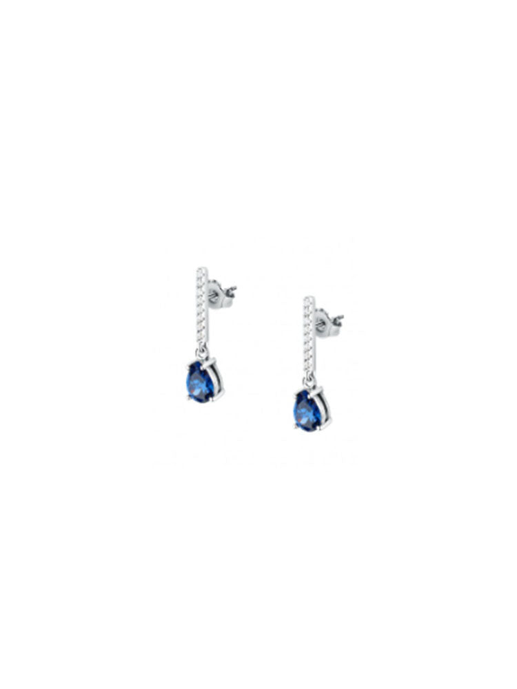 ORECCHINI DONNA PENDENTI IN ARGENTO CON ZIRCONI A GOCCIA BLU MORELLATO