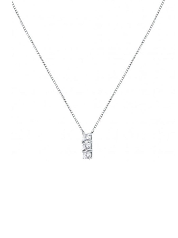 COLLANA DONNA TRILOGY IN ARGENTO CON ZIRCONI MORELLATO