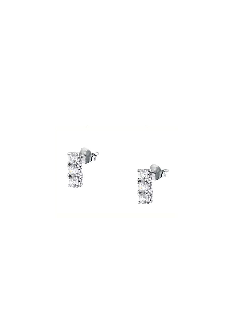 ORECCHINI DONNA TRILOGY IN ARGENTO CON ZIRCONI IANCHI MORELLATO
