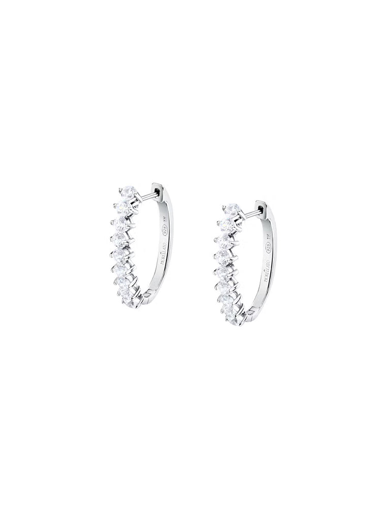 ORECCHINI DONNA IN ARGENTO A CERCHIO CON ZIRCONI BIANCHI MORELLATO