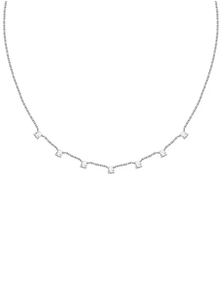 COLLANA DONNA IN ARGENTO CON ZIRCONI PENDENTI BIANCHI MORELLATO