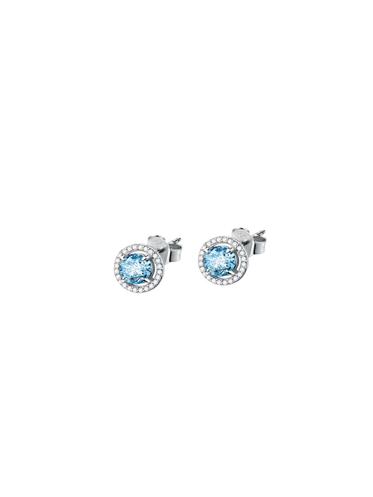ORECCHINI DONNA A LOBO TESORI IN ARGENTO E CRISTALLO COLOR ACQUA MARINA MORELLATO