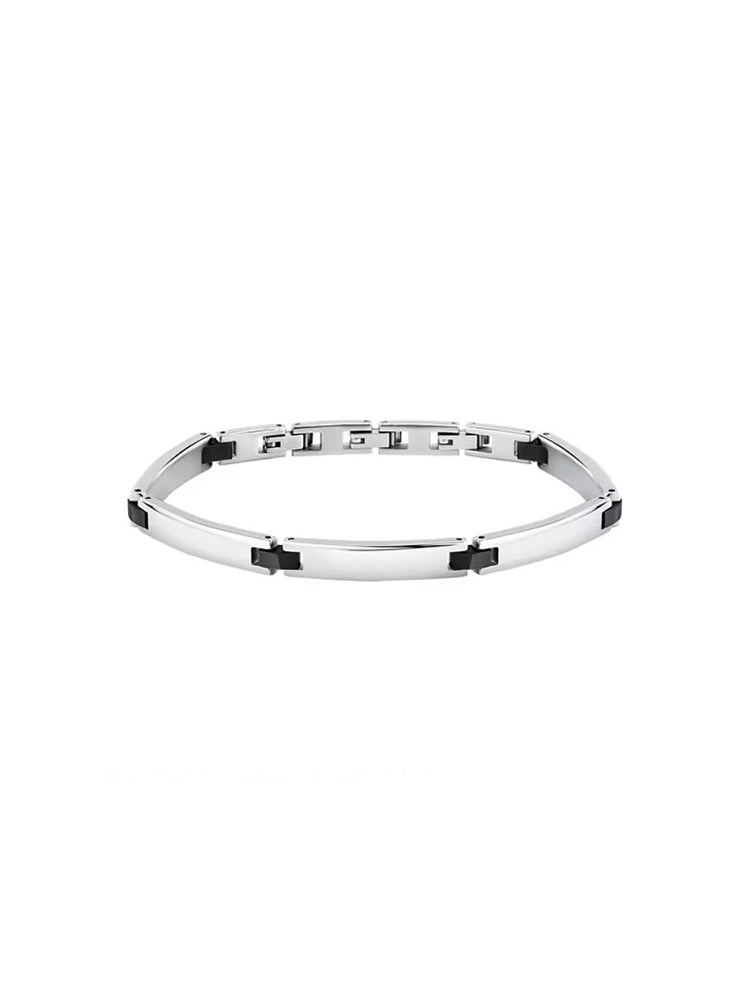 BRACCIALE UOMO MOTOWN IN ACCIAIO CON DETTAGLI NERI MORELLATO