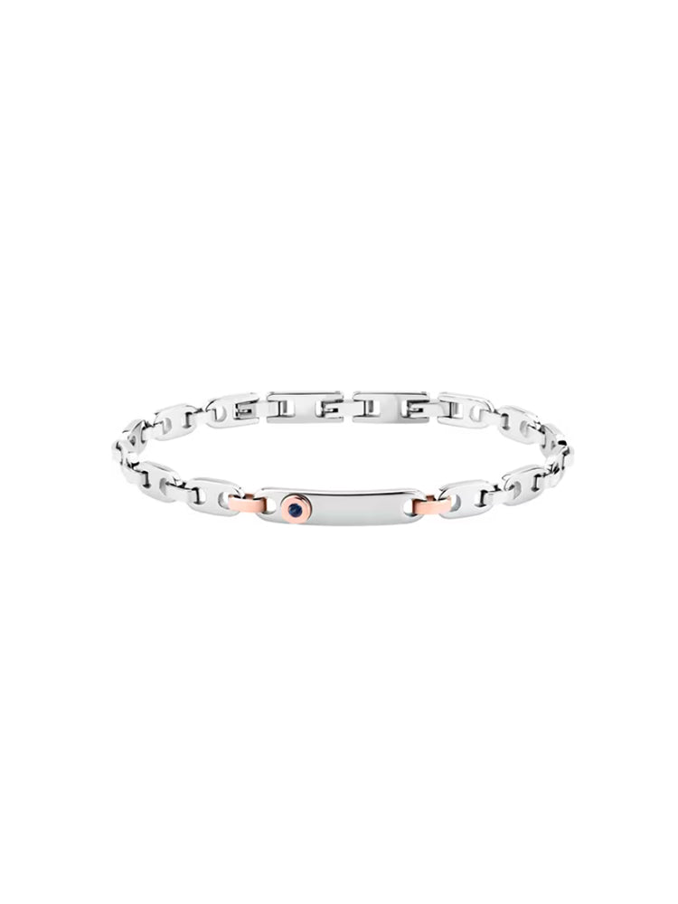 BRACCIALE UOMO IN ACCIAIO CON DETTAGLI ROSATI MORELLATO